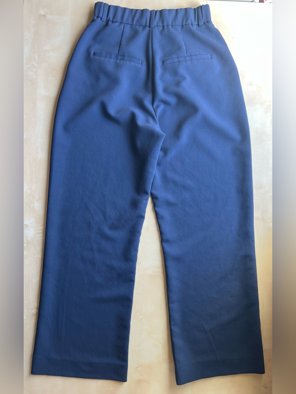 Abercrombie & Fitch Curve Love Navy Wide-Leg Trousers Old Money Effortless Pants - Picture 3 of 10